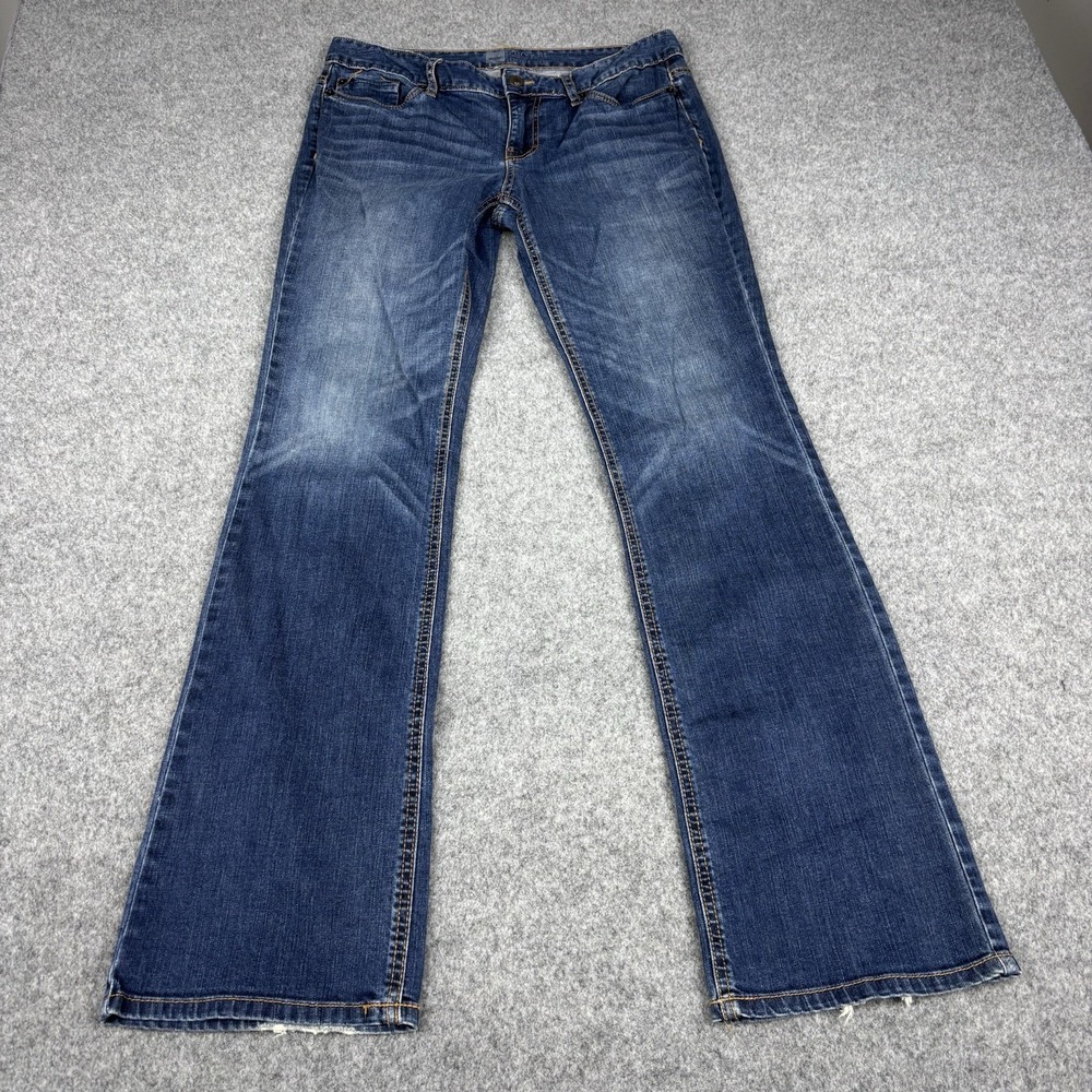 Mossimo Curvy Fit Bootcut Jeans Women's 10 Long Dark Wash Blue Denim Casual EUC